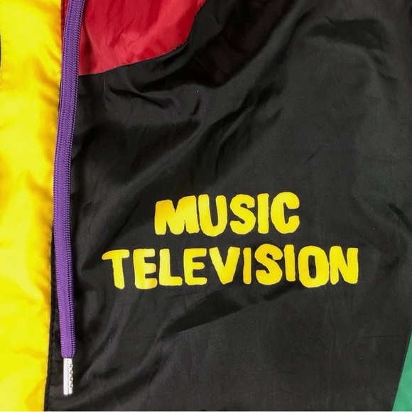 MTV Music Television Vintage 
Zip Up Hooded Windbreaker Jacket - Picture 10 of 13
